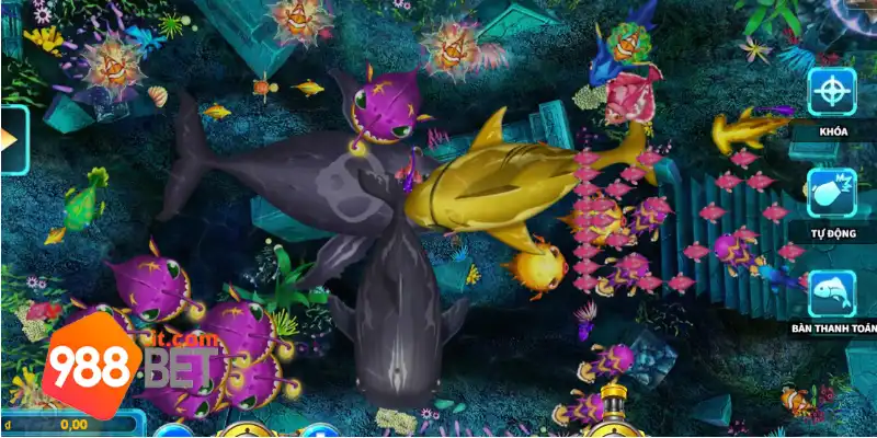Bắn Cá Fish Hunter 988Bet: Trải nghiệm Săn Cá Đỉnh Cao 2 Giao diện cùng các tính năng bắn cá mới lạ